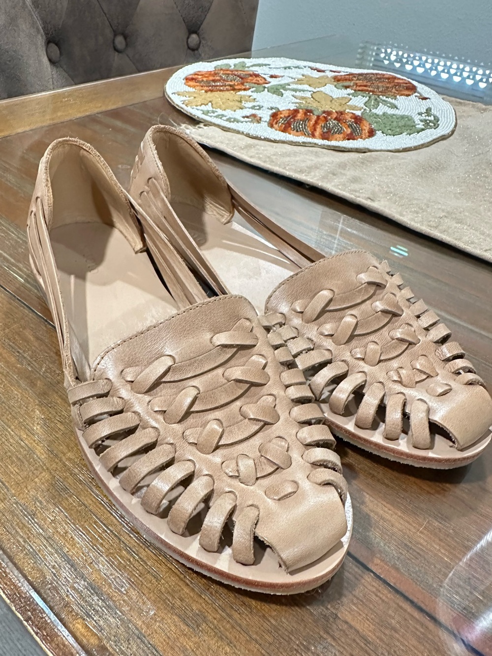 Nisolo Huarache Casual Leather Sandals Almond Womans Size 8.5